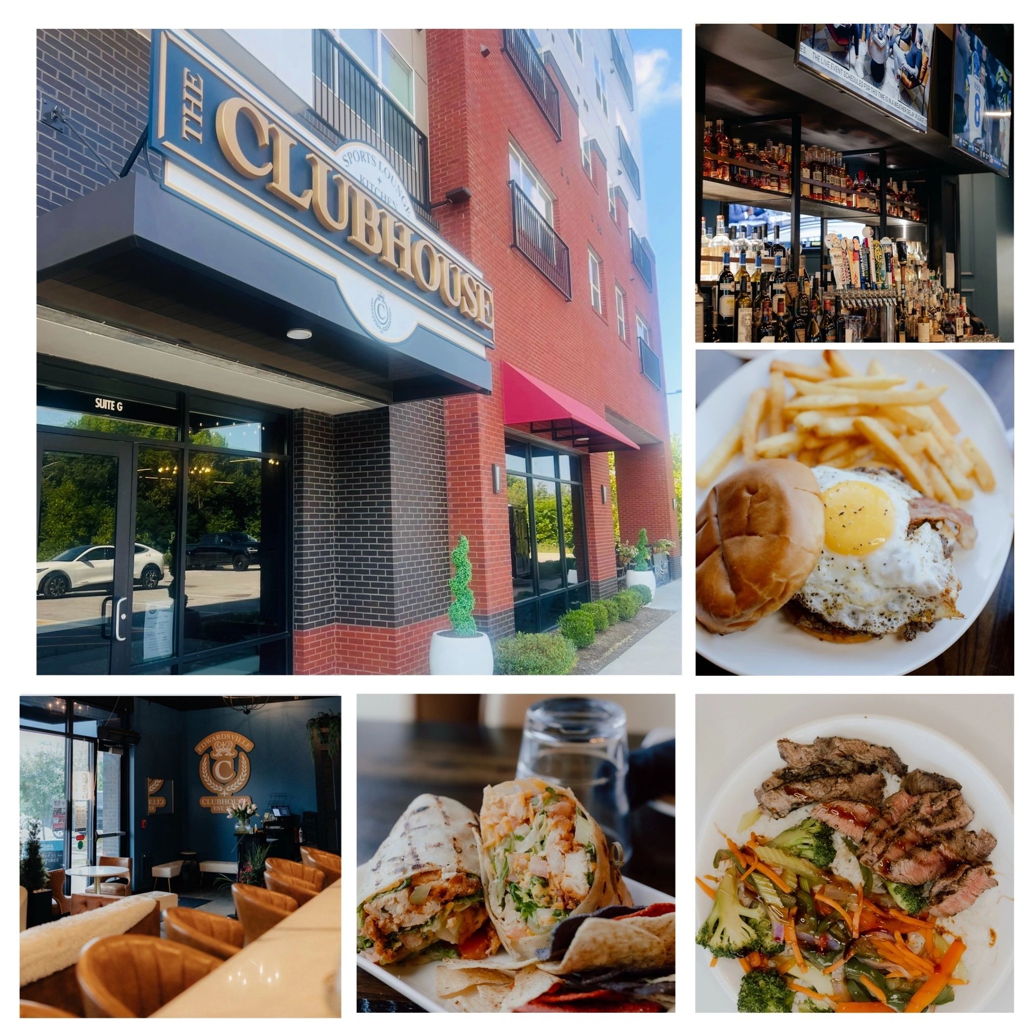 The Clubhouse exterior at dusk